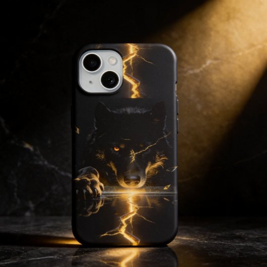 Shattered Lightning Wolf Mystical Dark Fantasy 