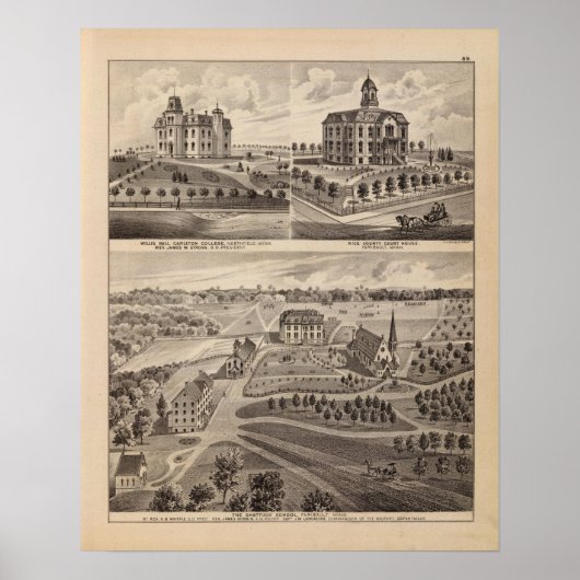Shattuck School, Faribault Willis Hall, Minnesota Poster (Voorkant)