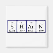 Shaun periodieke lijstnaam magnet magneet (Voorkant)