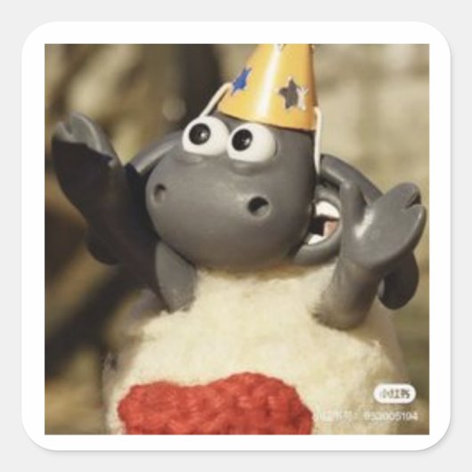 Shaun Vierkante Sticker (Voorkant)