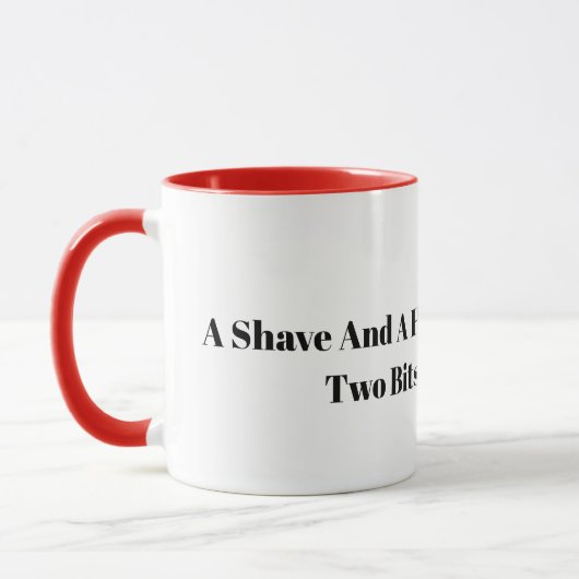 Shave en een haar knippen twee bits. Barberse Mok (Links)