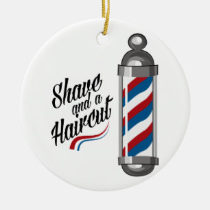 Shave en Haircut Keramisch Ornament