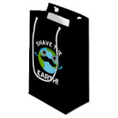 Shave The Earth Funny Pun Dark BG Klein Cadeauzakje (Voorkant Gekanteld)