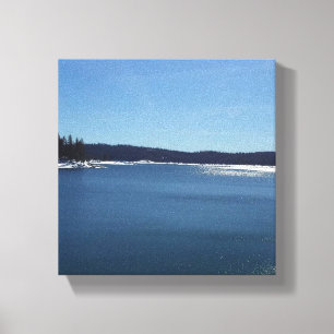 Shaver Lake in de winter Canvas Afdruk