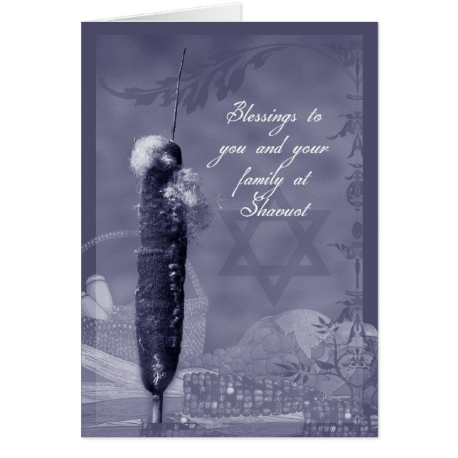 Shavuot Blessings - Shavuot Card met bultrug en F (Voorkant)