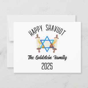 Shavuot Joodse vakantie Gepersonaliseerde familien Briefkaart