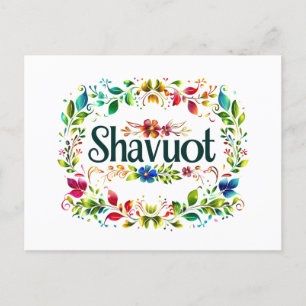 Shavuot - Kleurrijke Shavuot Festival viering Feestdagenkaart