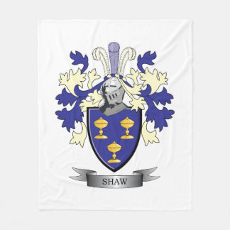 Shaw Family Crest Coat of Arms Fleece Deken