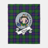 Shaw of Sauchie Modern Clan Badge Tartan Pset Fleece Deken (Voorkant)