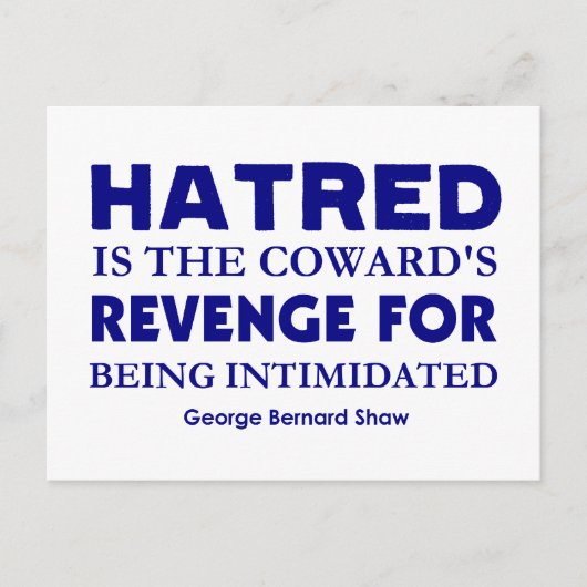 Shaw on Hatred Briefkaart (Voorkant)