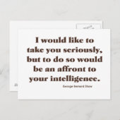 Shaw on Intelligence Briefkaart (Voorkant / Achterkant)