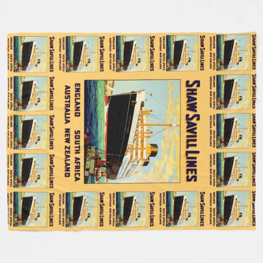 Shaw Savill Line Fleece Deken (Voorkant (Horizontaal))