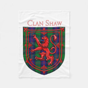 Shaw Tartan Scottish Pset Lion Rampant Fleece Deken