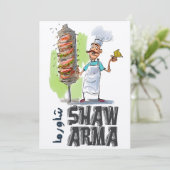 Shawarma Arabisch eten Grappig شاورما ي ا م ع ل م Kaart (Staand voorkant)