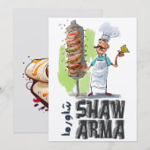 Shawarma Arabisch eten Grappig شاورما ي ا م ع ل م Kaart (Voorkant / Achterkant)