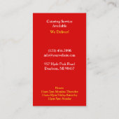 Shawarma Carte de visite du Moyen-Orient (Dos)