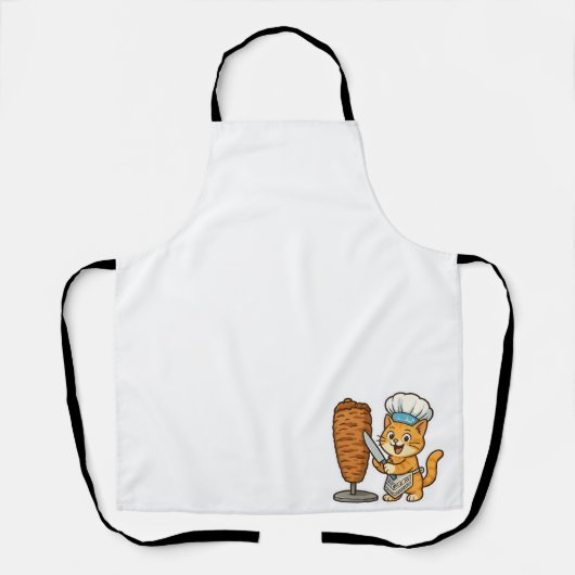Shawarma Cat Chef Sticker Schort (Voorkant)