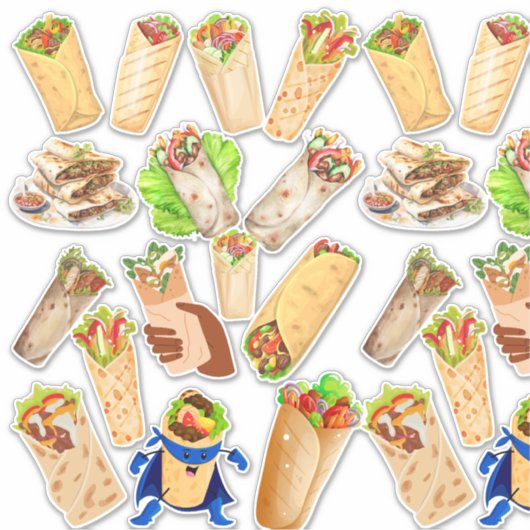 Shawarma Collage Sticker (Voorkant)
