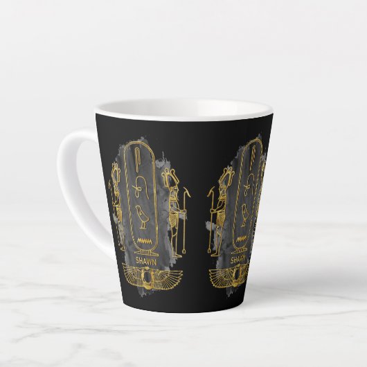 Shawn jouw naam in het oude Egyptische hiërogliefj Latte Mok (Linkerhoek)