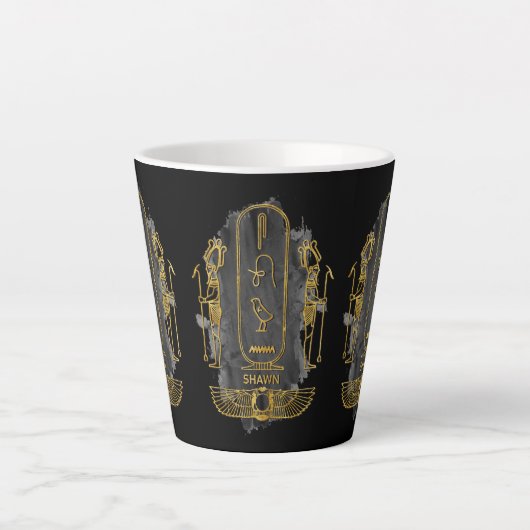Shawn jouw naam in het oude Egyptische hiërogliefj Latte Mok (Voorkant)