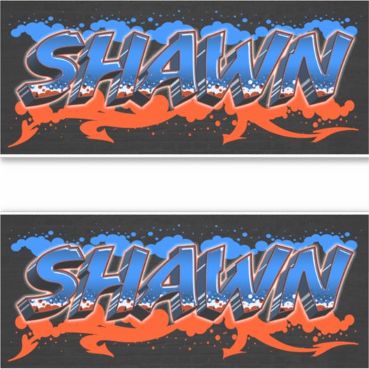 Shawn prénom nom autocollant graffiti sticker (Devant)