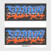Shawn prénom nom autocollant graffiti sticker (Feuille)