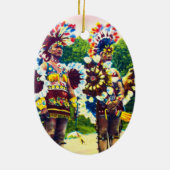 Shawnee Indian War Dancers, Oklahoma Keramisch Ornament (Achterkant)