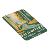 Shawnee National Forest Retro Illustratie Magneet (Rechterzijde)