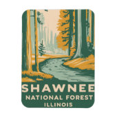Shawnee National Forest Retro Illustratie Magneet (Verticaal)