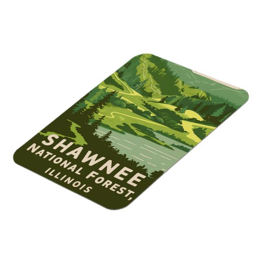 Shawnee National Forest Retro Reizen Magneet (Linkerzijde)