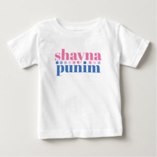 Shayna Punim Joods Roze Blauw Leuke Slogan