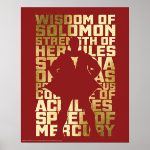 SHAZAM!   Abilities Golden Typography Graphic Poster