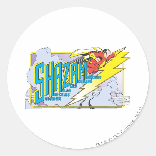 Shazam Acronym 2 Ronde Sticker (Voorkant)