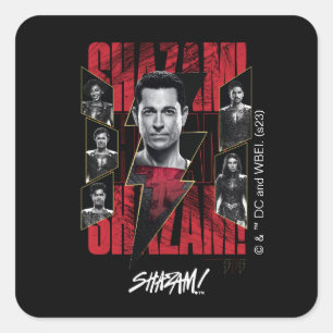 SHAZAM! Furie van de Goden   Groep SHAZAMily Vierkante Sticker