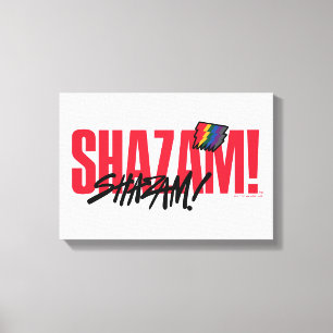 SHAZAM! Furie van de Goden   Logo regenboogbouten Canvas Afdruk