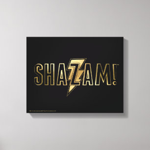 SHAZAM! Goud Logo Canvas Afdruk
