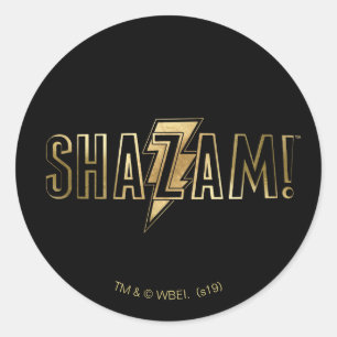 SHAZAM! Goud Logo Ronde Sticker