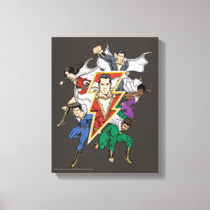 SHAZAM! Grafische weergave van de Shazam-familie Canvas Afdruk