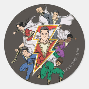 SHAZAM!   Grafische weergave van de Shazam-familie Ronde Sticker