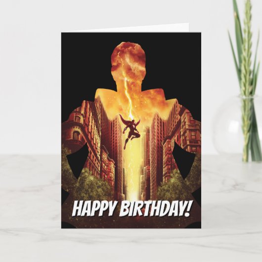 SHAZAM! het Silhouet van de Zonsondergang Shazam Kaart (Voorkant)