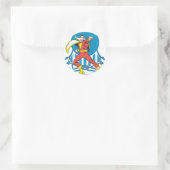 SHAZAM in gevechtsstaat Ronde Sticker (Tas)