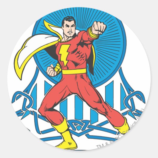 SHAZAM in gevechtsstaat Ronde Sticker (Voorkant)