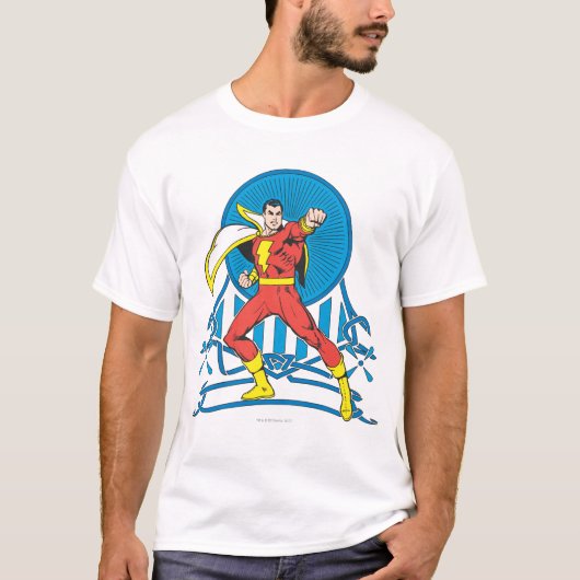 SHAZAM in gevechtsstaat T-shirt (Voorkant)