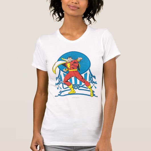 SHAZAM in gevechtsstaat T-shirt (Voorkant)