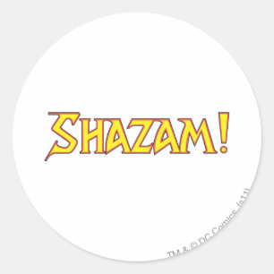 Shazam Logo Geel/Rood Ronde Sticker