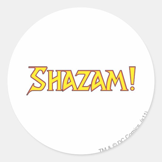 Shazam Logo Geel/Rood Ronde Sticker (Voorkant)