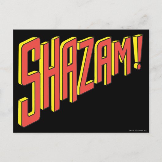 Shazam Logo rood/geel Briefkaart (Voorkant)