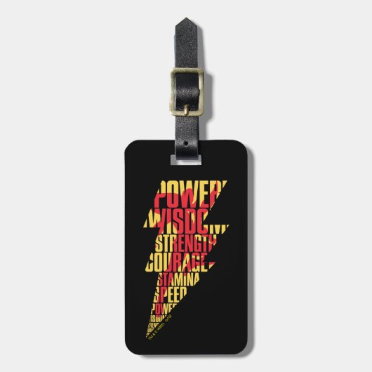 SHAZAM! | Shazam Abilities Lightning Graphic Bagagelabel (Voorkant verticaal)