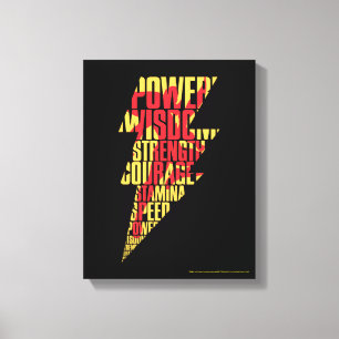 SHAZAM! Shazam Abilities Lightning Graphic Canvas Afdruk