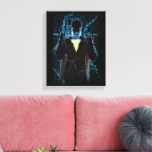 SHAZAM! | Shazam & Abilities Lightning Typografie Canvas Afdruk (Insitu (Woonkamer))